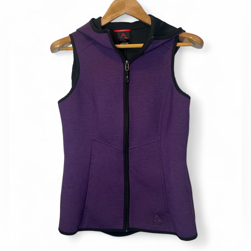 Gerry Ladies Mediumweight Full Zip Scuba Style Stretch Vest Hoodie Pockets Small